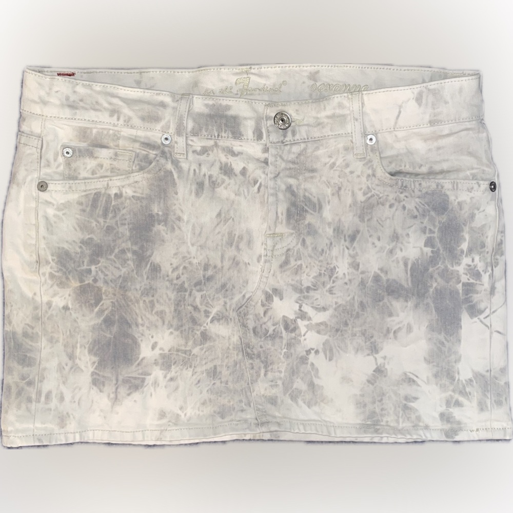 7 for all mankind mineral wash denim skirt